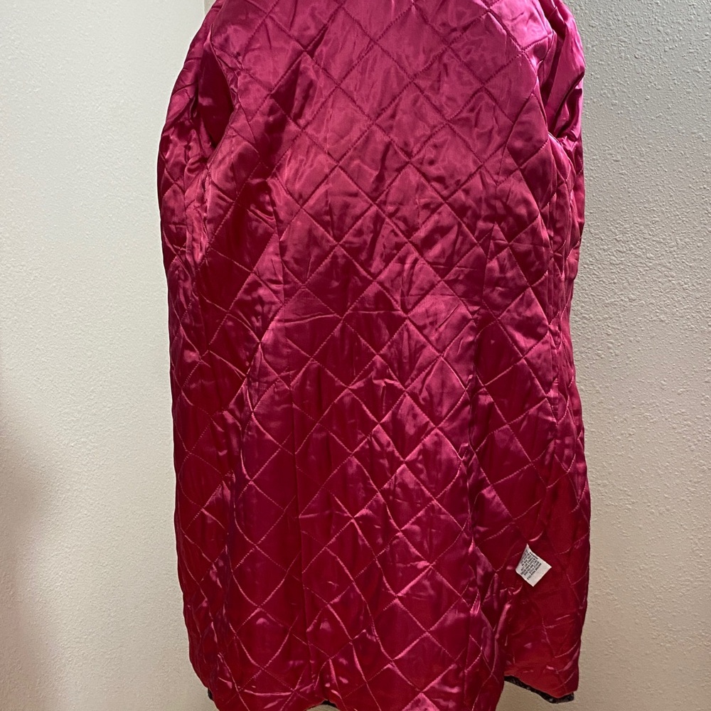 VINTAGE "GUESS" WOMEN'S BLACK & GRAY SNAKE PRINT COAT - size M - Picture 6 of 8